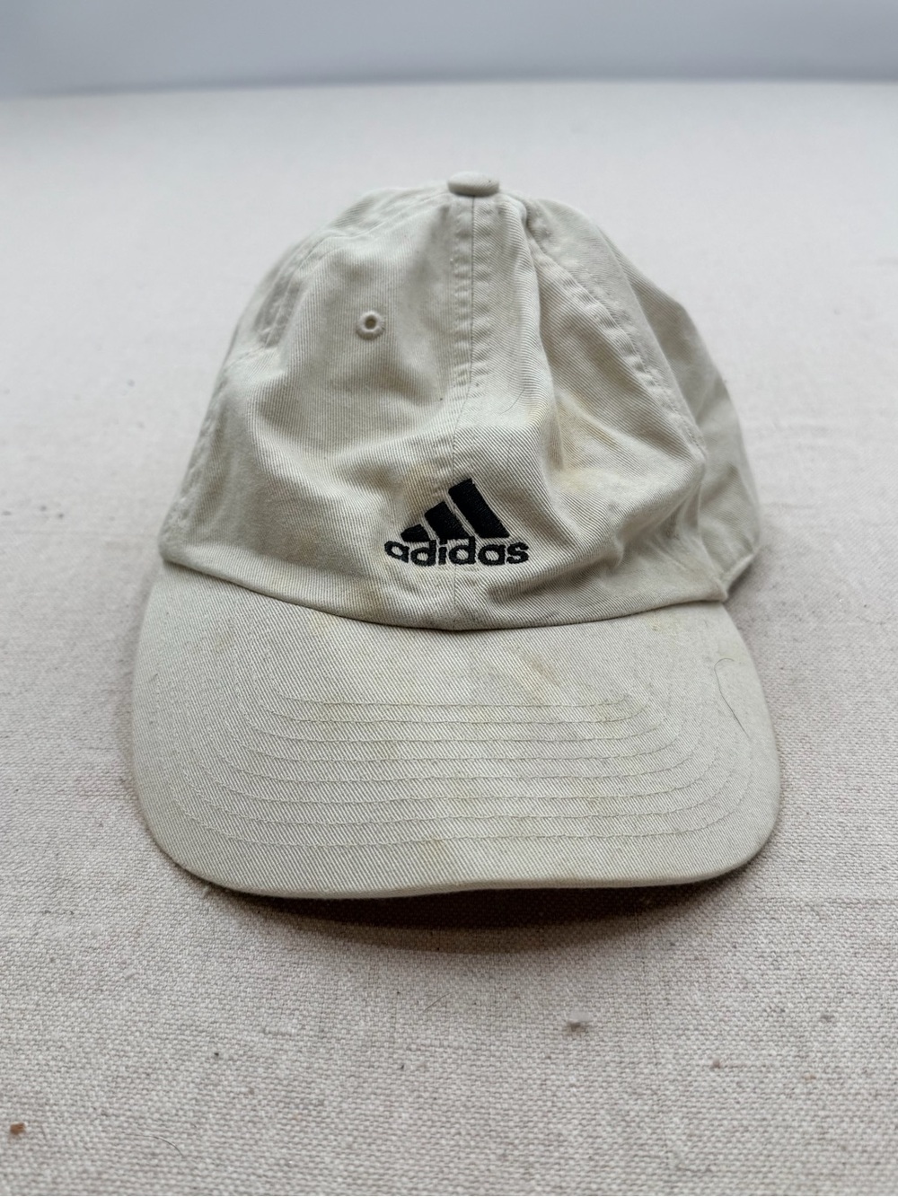 adidas Cream Cotton Hat with Black Logo Patch